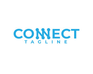 creative font connect with double n united logo design