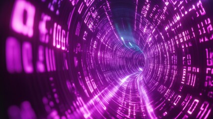 Digital data flow virtual space abstract art futuristic environment dynamic viewpoint technology concept visualization