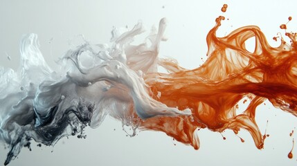Dynamic motion captured in fluid art style, bold colors flowing like molten glass, creating organic swirling forms