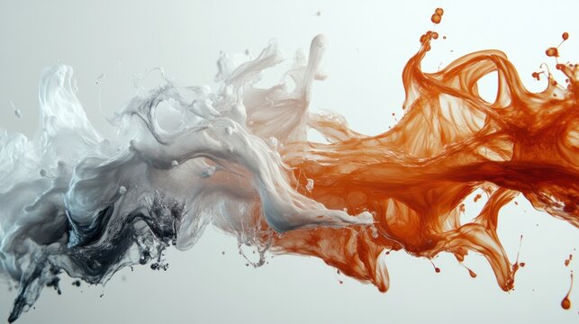 Dynamic motion captured in fluid art style, bold colors flowing like molten glass, creating organic swirling forms