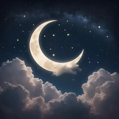 Fototapeta premium “Cloud and Moon Hug Sticker”