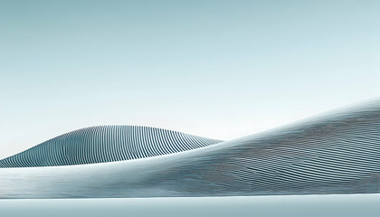 Abstract minimalist landscape with flowing lines and textured surfaces, evocative of serene beauty and architectural design.