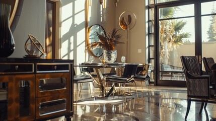 classic-modern dining room with clean space.