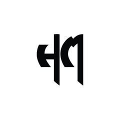 HM monogram logo design letter text name symbol monochrome logotype alphabet character simple logo