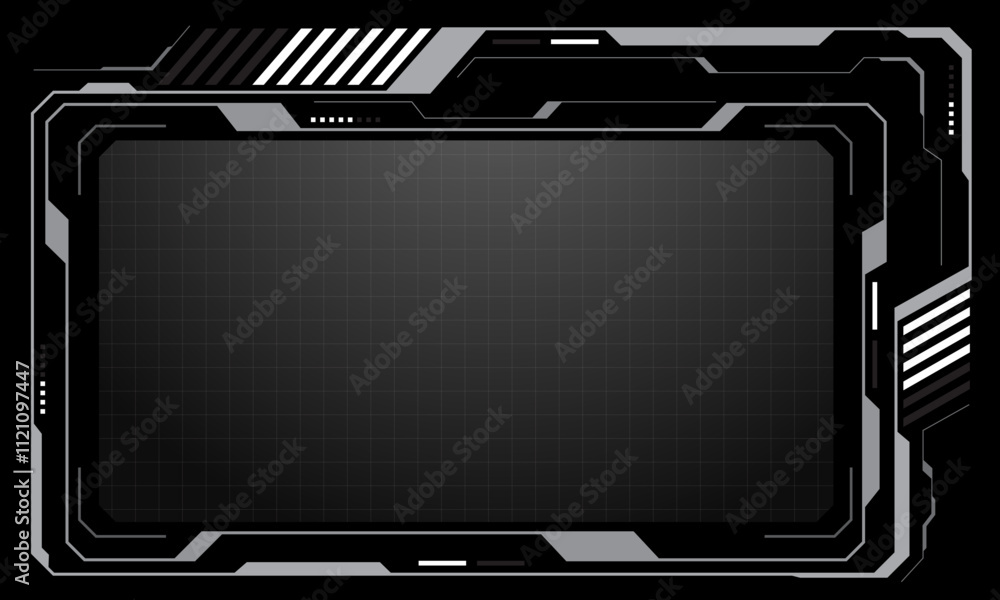 Poster hud frames white grey user interface elements design modern technology futuristic control panel scre