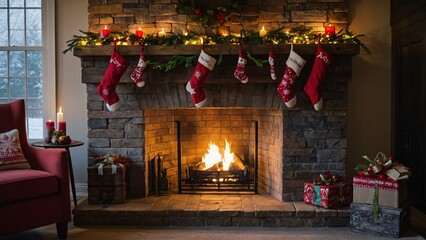 A magical winter wonderland playground with a snow-covered ground, kids playing on swings, and a Santa Claus figure giving gifts
