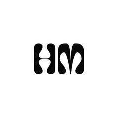 HM monogram logo design letter text name symbol monochrome logotype alphabet character simple logo