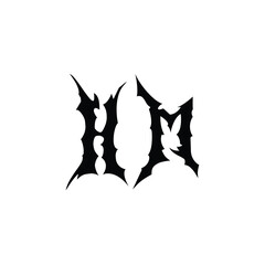 HM monogram logo design letter text name symbol monochrome logotype alphabet character simple logo