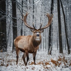 Fototapeta premium deer in the snow