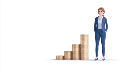 Investment growth strategy business environment digital illustration professional setting conceptual visualization for success