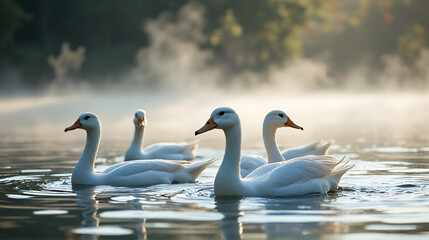 swans on the river