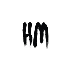 HM monogram logo design letter text name symbol monochrome logotype alphabet character simple logo