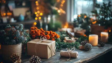 Festive holiday table setting.