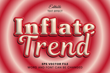 Red inflated text style. Glossy inflate editable vector text effect