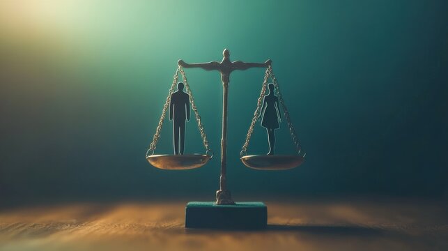 Gender Equality Scales Male Female Justice Balance Symbol