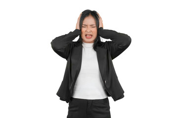 Stressed Businesswoman Holding Her Head in Frustration