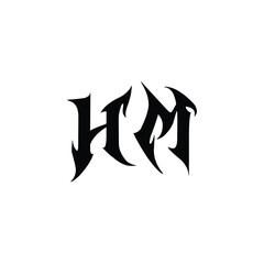 HM monogram logo design letter text name symbol monochrome logotype alphabet character simple logo