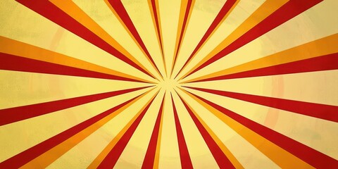 A dynamic sunburst background featuring rays radiating outward, with a mix of warm colors creating an energetic atmosphere.