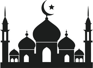 Islamic Mosque Silhouette Vector – Minimalist Religious Architecture
