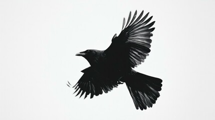 Obraz premium Black bird in flight. AI.