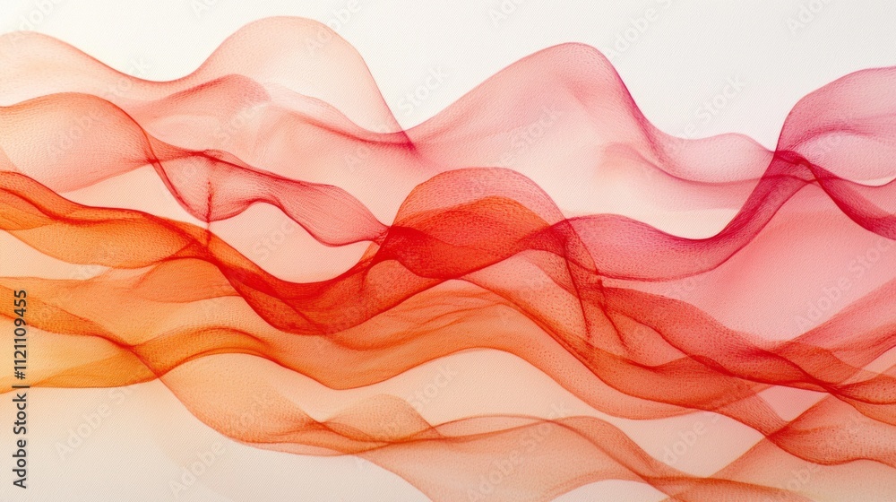Aufkleber Delicate waves in peach fuzz tones glide and intertwine, creating an aura of tranquility and warmth. The soft dance of color embodies a serene atmosphere, inviting calm and relaxation