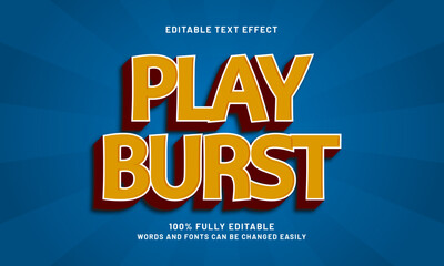 play burst editable text effects with a kids and play theme