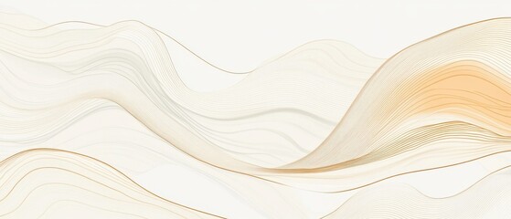 Obraz premium Elegant Abstract Wave Background: Cream, Gold, and White Swirls