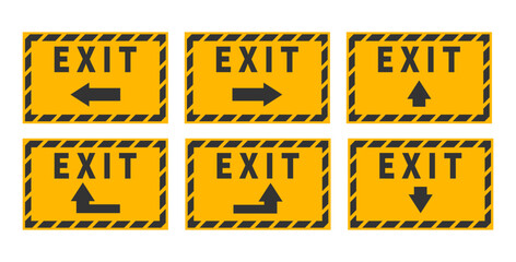 Exit. An inscription for an information plate, an icon, an icon for websites, applications and social networks, messengers and creative design