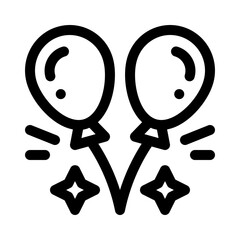 Balloons line icon