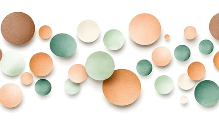 Elegant overlapping circles in soft pale green and brown hues abstract art composition studio setting artistic perspective modern design concept