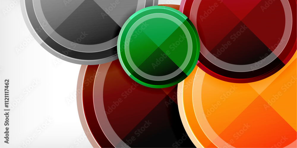 Poster geometric design abstract background - circles