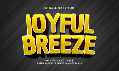 joyful breeze editable text effects with a kids and play theme