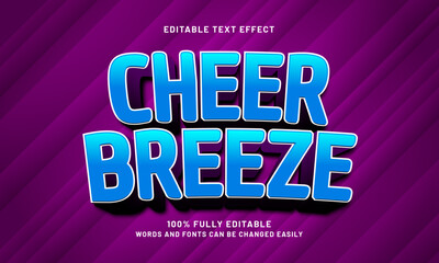 cheer breeze editable text effects with a kids and play theme
