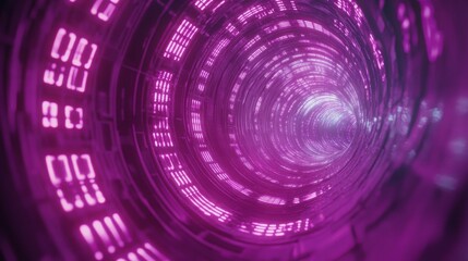 Futuristic digital tunnel visualization virtual space 3d animation abstract environment close-up perspective technology concept