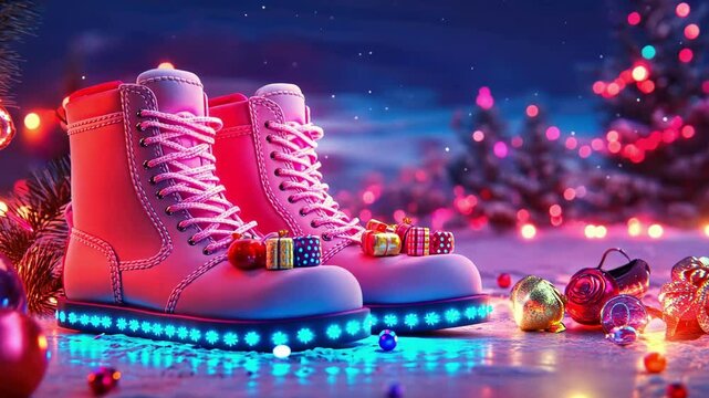 Festive st. nicholas day celebration with vibrant lights and colorful gifts