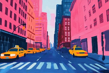 Obraz premium Colorful New york illustration