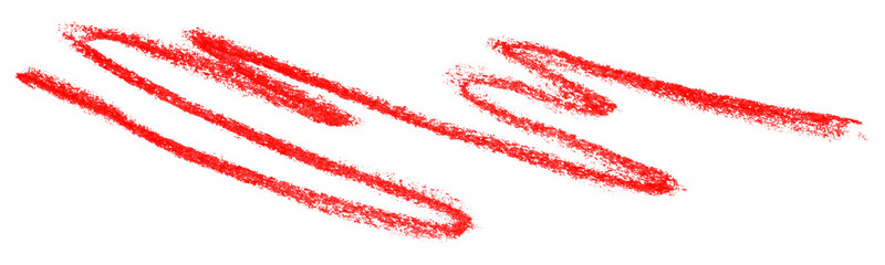 red pencil strokes isolated on transparent background