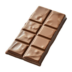 Obraz premium A Bar of Milk Chocolate with Smooth Edges on a White Backdrop PNG