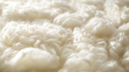 Soft Fluffy White Sheep Wool Fiber Texture Background