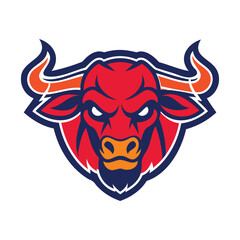 "Bull Head Mascot Logo Vector Illustration Bold Design"