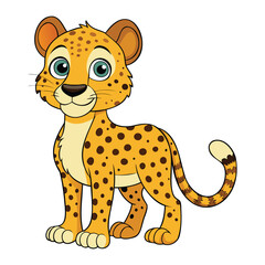 "Cartoon Cheetah Vector Illustration Wild Animal Design"