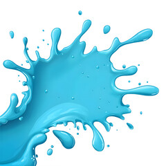 Fototapeta premium A Bright Cyan Paint Splash with Smooth Curves PNG