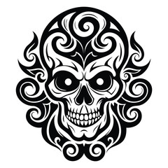 Human Head Skull Vector Design.