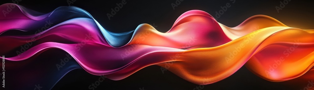 Poster Abstract Colorful Waves Flowing Dynamically