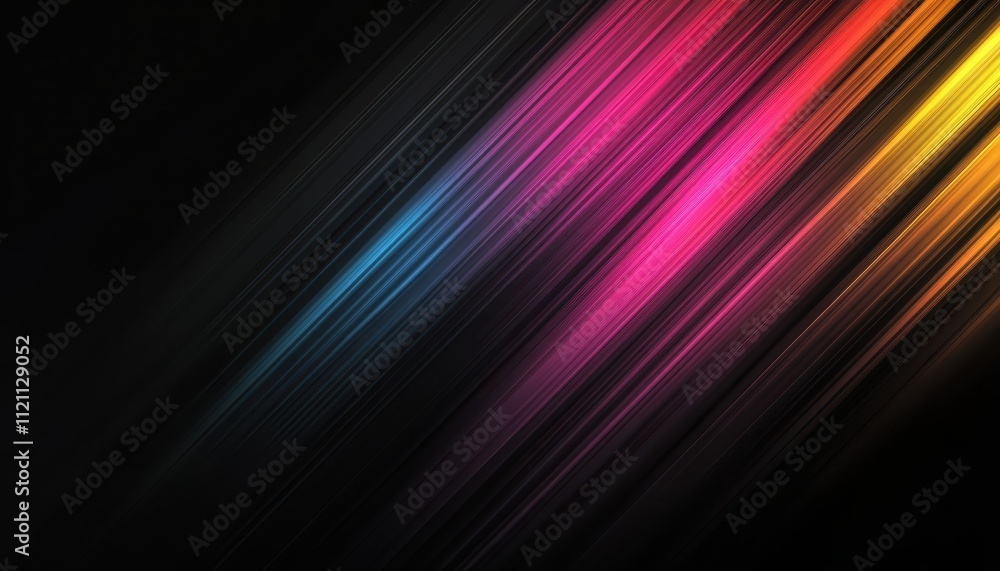 Poster Abstract Diagonal Lines of Vibrant Color Hues