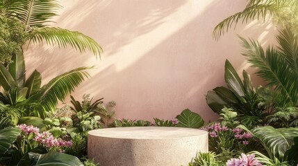 Park Bench with Plants