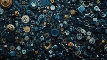 Lay the small bolts and gears flat