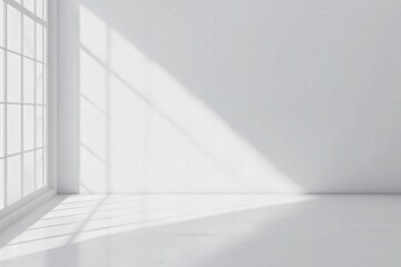 Obraz premium A minimalist white room with a window letting in sunlight