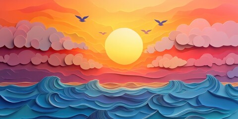 Fototapeta premium Sunset over the ocean