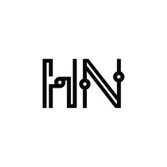 HN monogram logo design letter text name symbol monochrome logotype alphabet character simple logo